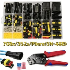  708Pcs 1-6 Pin Car Automotive Waterproof Electrical Wire Connector Plug Kit Set