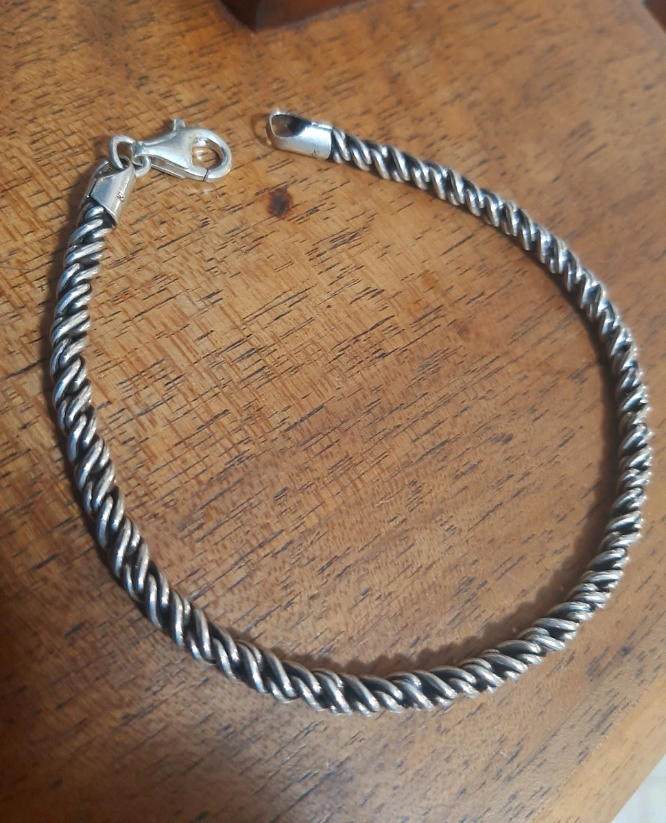 Bracciale argento 925 Brunito maglia tubolare massiccio