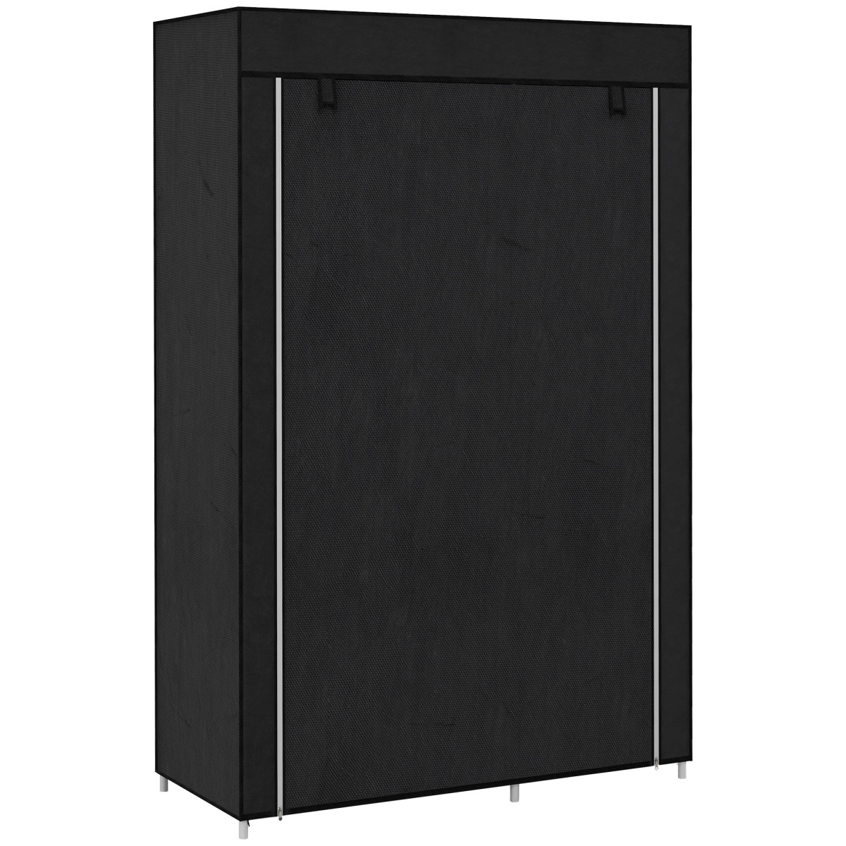 Rackhams Black Fabric Wardrobe, Portable Wardrobe With 6 Shelves, 1 Hanging Rail, Foldable Closets, 103 X 43 X 162.5 Cm, - Image 2