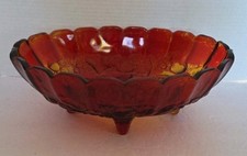 Vintage Amberina Oval Footed Fruit Bowl Cente...