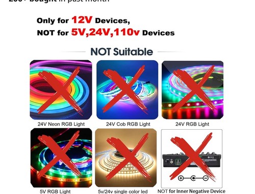 12v Power Supply With Switch For Led String Light Led Strip Light Neon Sign Unde - Picture 5 of 9
