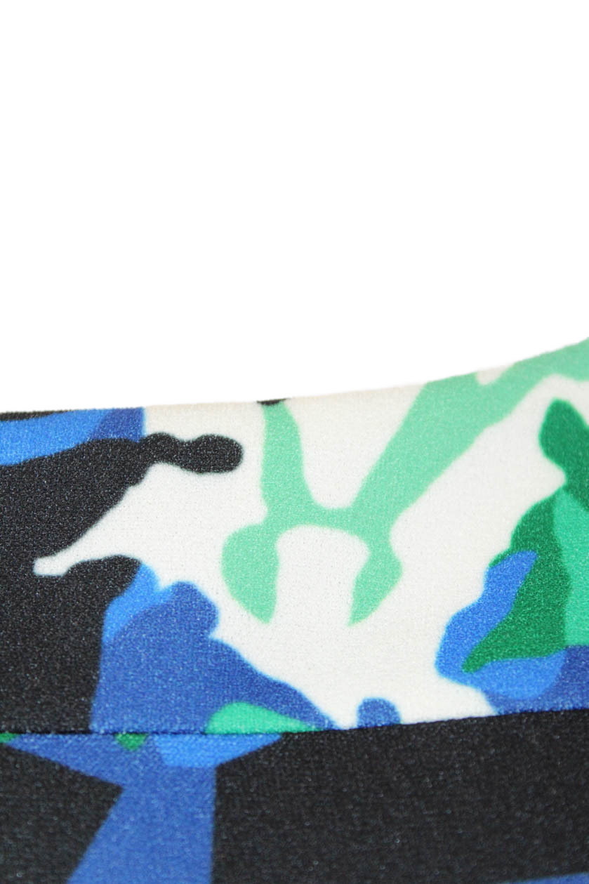 Calvin Klein Womens Printed Drape Detail Scoop Neck Dress Blue Green Size 14 thumbnail 5