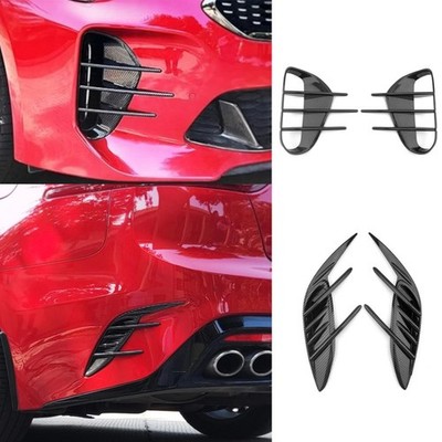 For 18-23 Kia Stinger Carbon Fiber Look Front/rear Fog Lamp Air Inlet Trim Cover