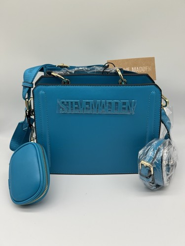 Steve Madden Bevelyn Satchel Convertible Crossbody Bag, Teal