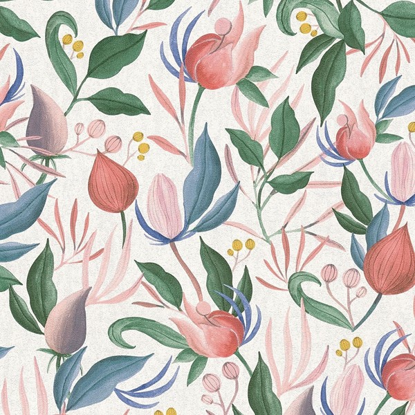 AS Creation Still Bloom Raufaser Vinyltapete Botanisch Creme Pink 79062-5 Neu-image