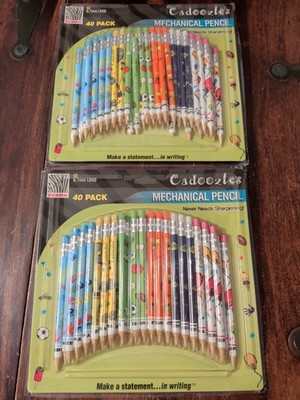 LOT Of 2 - Zebra Cadoozles 40 Packs Mechanical Pencils .7mm #2 School Size NEW