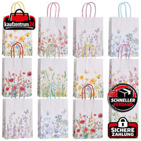 Blumen GeschenktüTen 12 StüCk Mit Griffen Wildblume PapiertüTen
