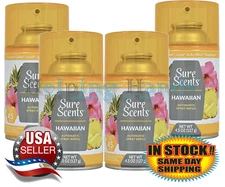 4 Hawaiian Automatic Spray Refill Sure Scents Lasts Up to 45 Days 4.5 Oz Each