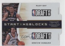 2010 Playoff Contenders Patches Silver Die-Cut /299 Rudy Gay Greivis Vasquez 3c7