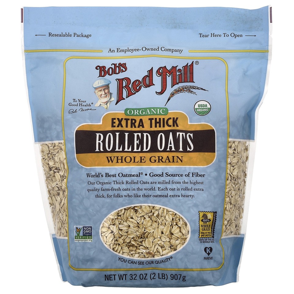 Organic Extra Thick Rolled Oats, Whole Grain, 32 oz (907 g)