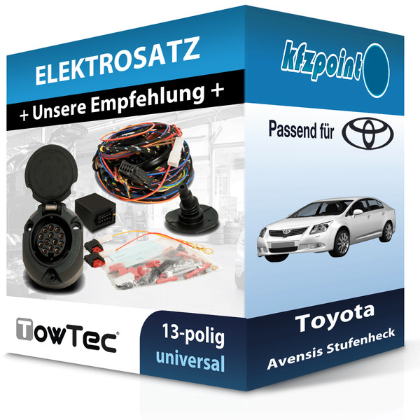 für Toyota Avensis Stufenheck 2003-2009 Towtec E-Satz 13Polig Universell NEU-image