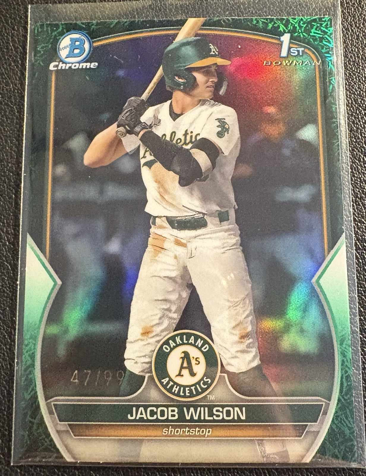 2023 Bowman Draft Chrome Jacob Wilson Green Grass Refractor /99 BDC-121