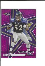 RAY LEWIS 2025 PANINI ROOKIE AND STARS PURPLE REFRACTOR S/P CARD,
