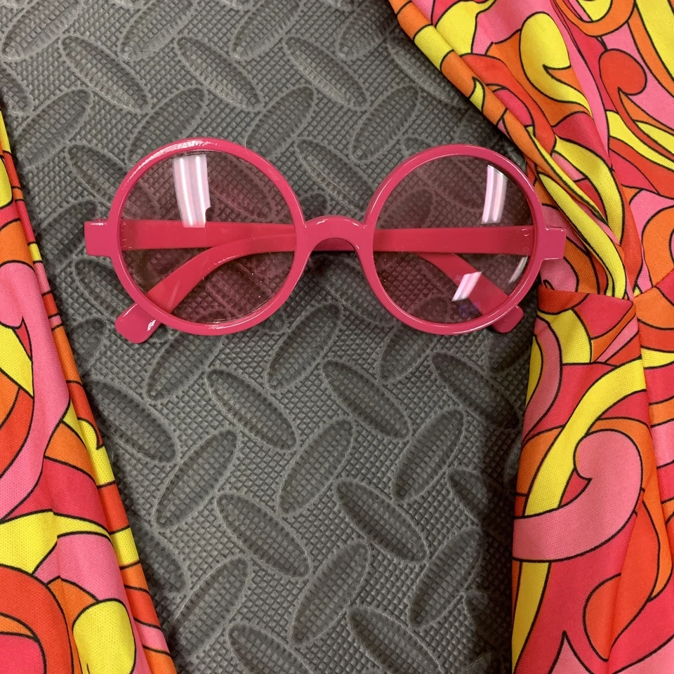 Dreamgirl Costume Go Go Sz L Groovy Dress 70s Hippie Sexy Retro Hot Pink Hippy - Image 4 of 4