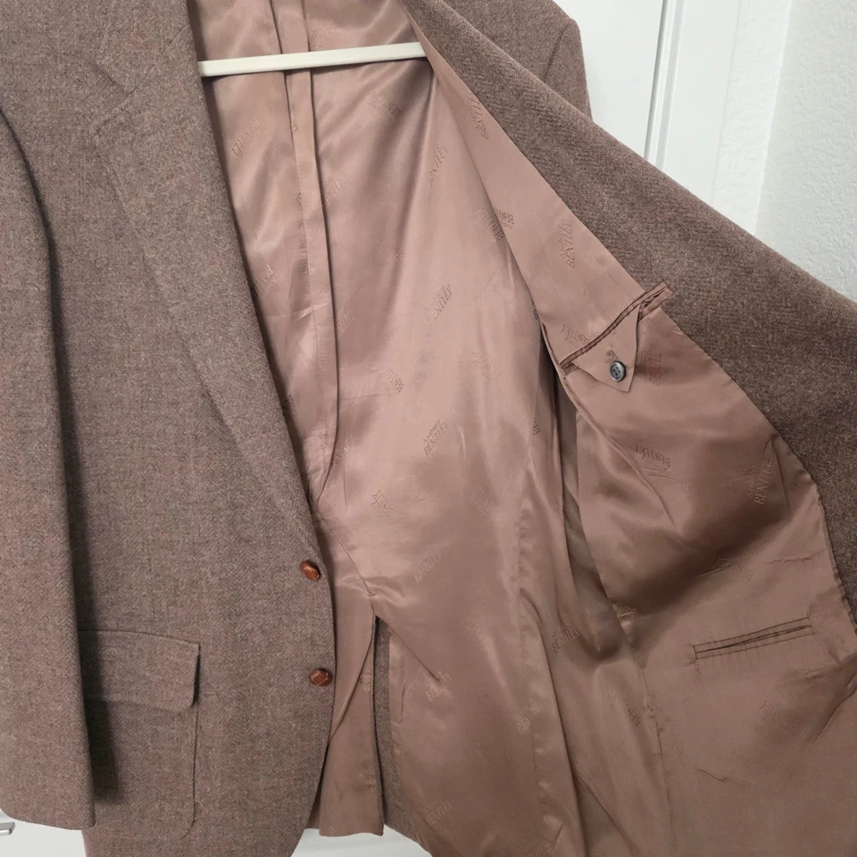Blazer de lana Anthony Bentley grande Londres marrón espiga abrigo deportivo ropa de hombre Foto 4 de 4