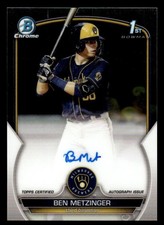 Ben Metzinger 2023 Bowman Chrome #CPA-BM Chrome Prospect Autographs