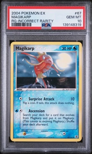 PSA 10 GEM MT - MAGIKARP 67 - LOW POP: 5 - Pokemon EX FireRed & LeafGreen 2004