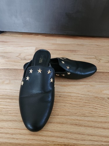MICHAEL KORS NATHASA SLIDES MULES WOMEN SHOES SIZE 7.5 M BLACK LEATHER - Picture 4 of 12