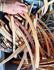 Box of vintage hangers from Frankel display Fixture CO. NYC 1904 