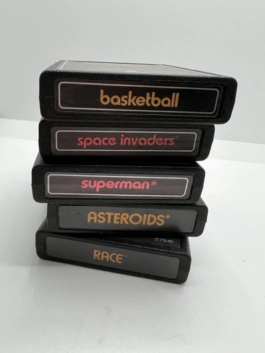ATARI Video Game Cartridge Lot Of 5 - Asteroids, Superman, Space Invaders, more