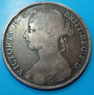 GREAT BRITAIN 1 Penny 1891 VICTORIA Coin