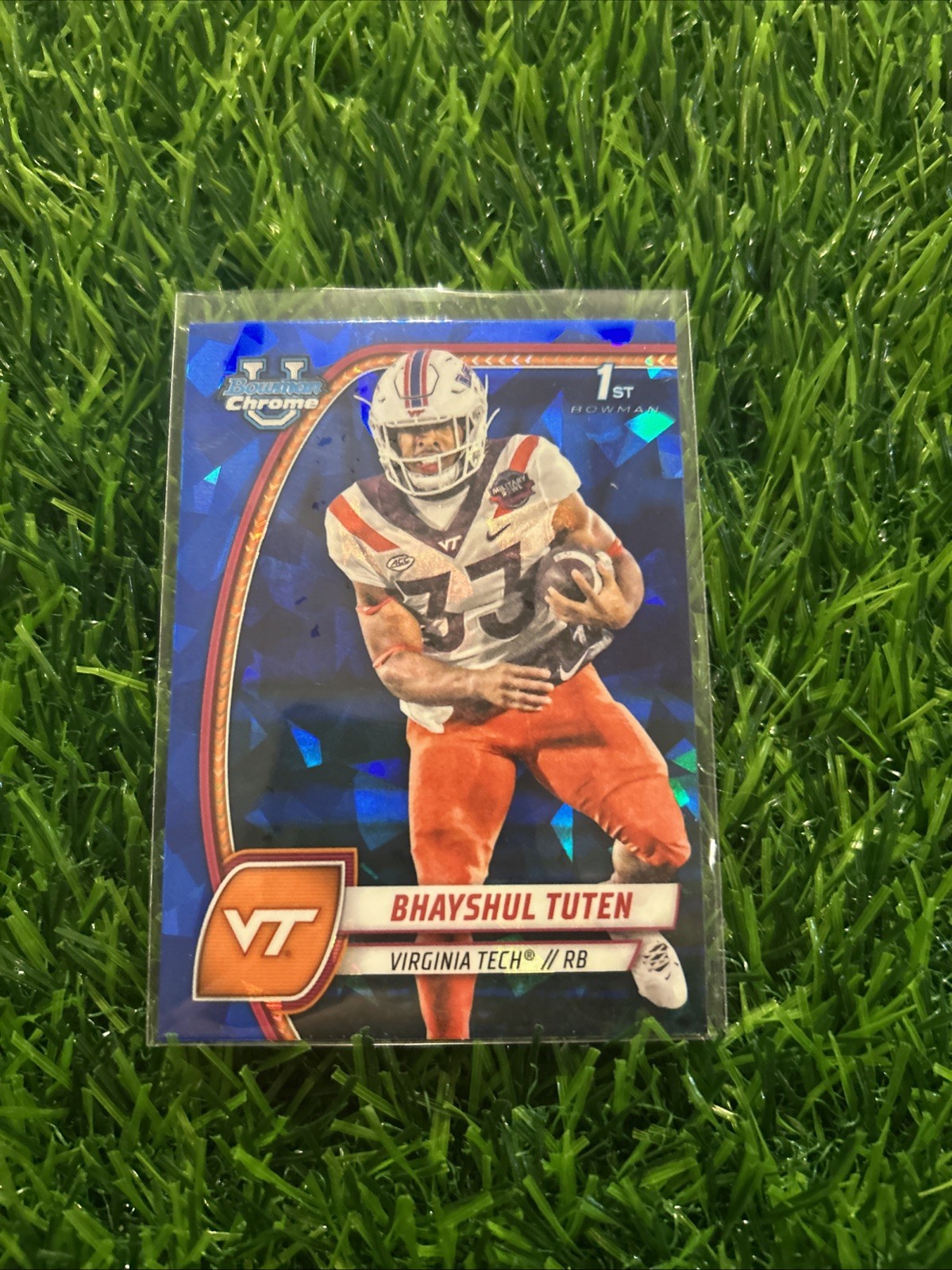 Bhayshul Tuten 1st 2024 Bowman U Chrome Sapphire Edition #21 Virginia Tech F44