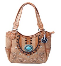 Western Handbag Tote Concealed Carry Shoulder Bag Purse Wallet Women Concho Lace