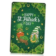 St Patrick  s Day Decorations Gnome Tin Sign, Happy St Patrick  s Day Irish stp01