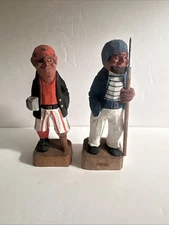 “Old Salt” Handcrafted Nautical Sailor Figurines Set of 2 Wood Painted Decor