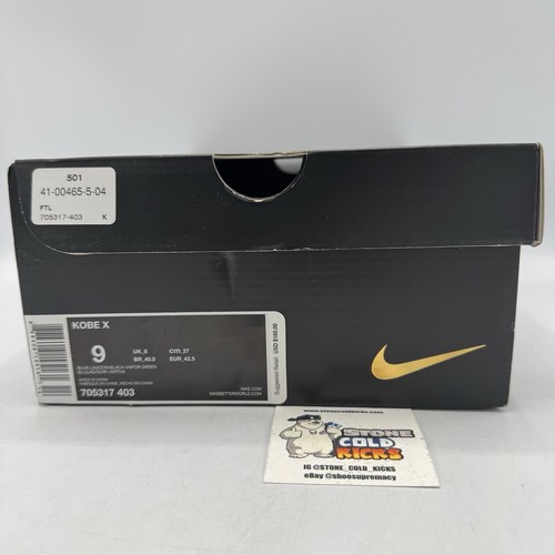 Nike Kobe 10 5AM Flight Size 9 Blue Lagoon Vapor Green 705317-403 Mamba - Picture 10 of 10