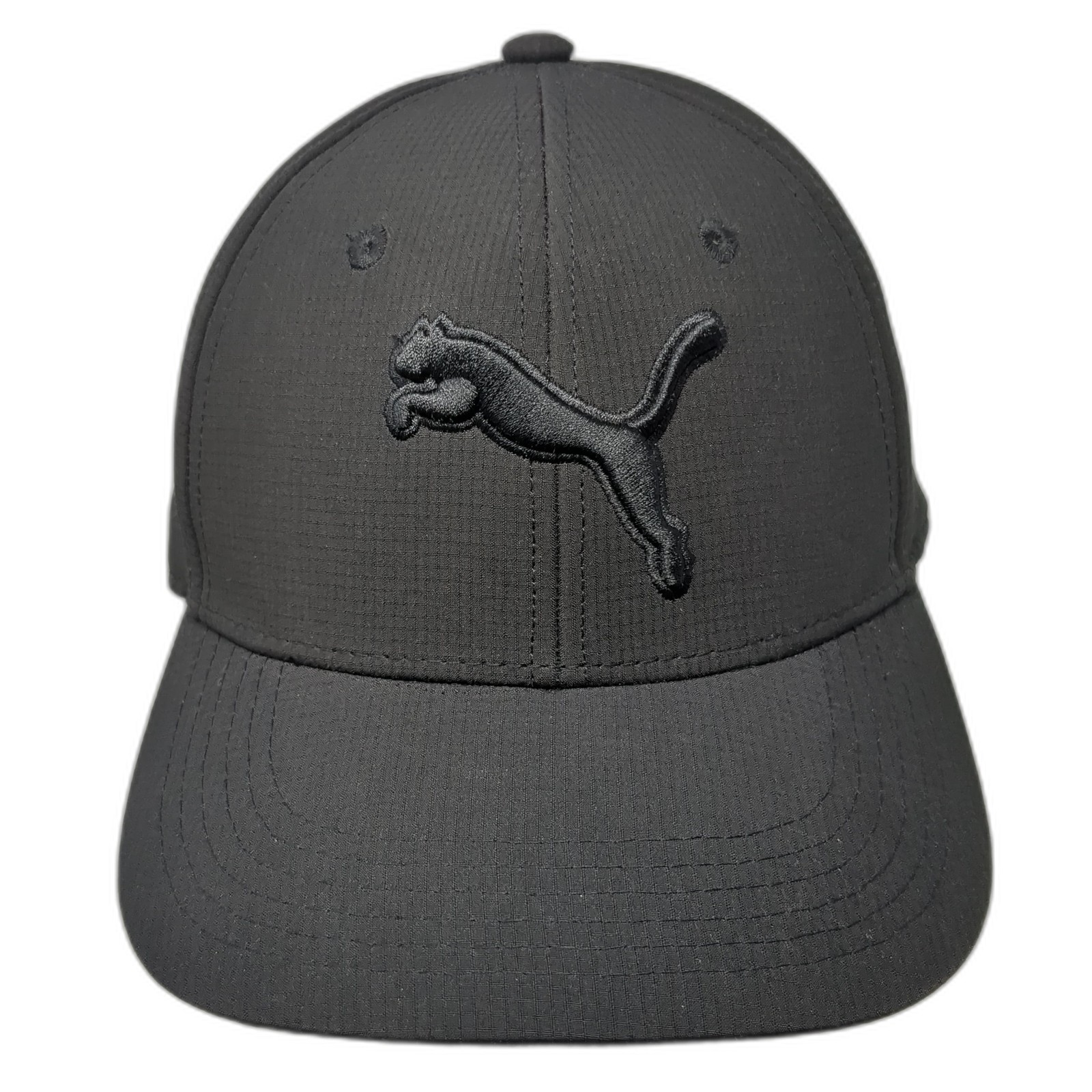 PUMA Logo Fitted Baseball Cap Solid Black One Siz… - image 1