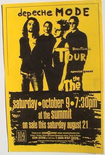 AFFICHE DE CONCERT DEPECHE MODE 1993 "DEVOTION TOUR" HOUSTON - Musique New Wave - Photo 1/1