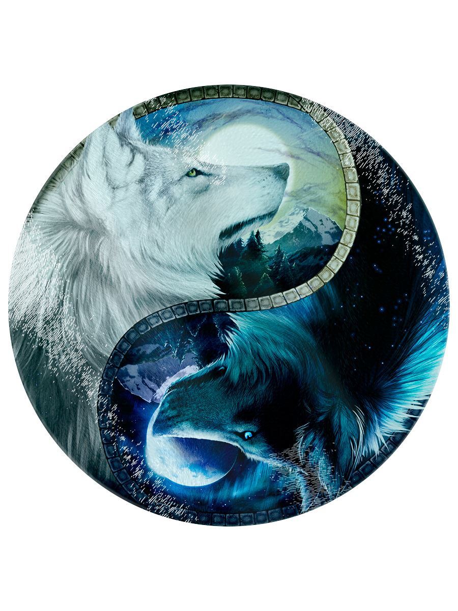 Chopping Board Wolf Yin Yang Circular 31x31cm