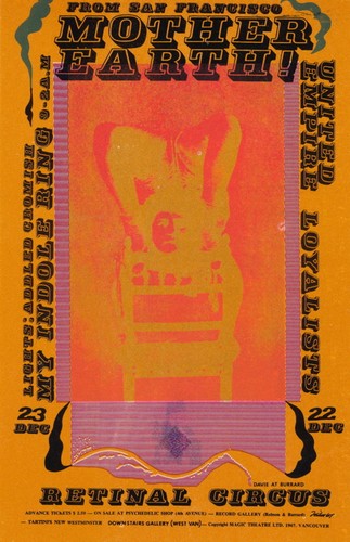 MINT Mother Earth 1967 FIRST Vancouver Retinal Circus RC 1 Handbill