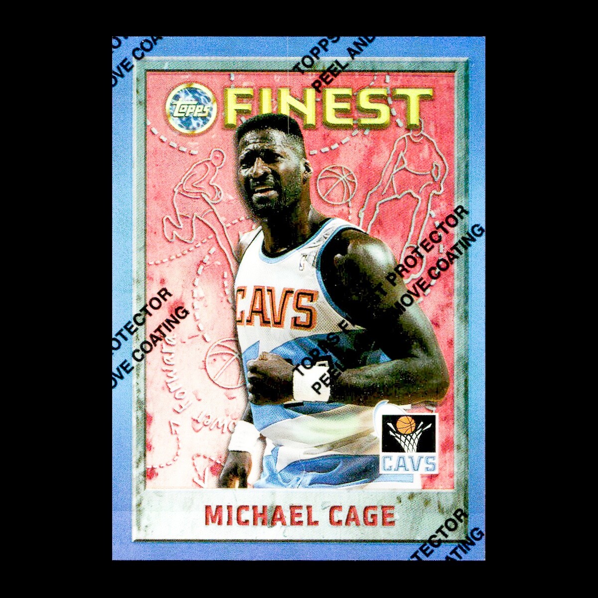 Michael Cage 1995-96 Topps Finest Refractor W/ Coating #160 Cleveland Cavaliers