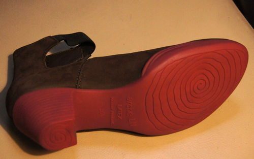 Arche Gayal in Cafe & Latex Rouge Mid Height Heel - Picture 11 of 12