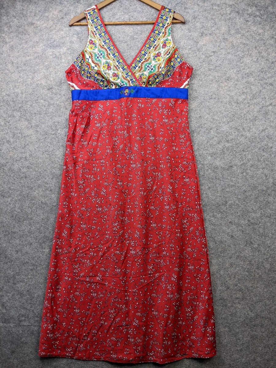 Cabernet Dress Womens Large Multicolor Floral Embroidered Maxi Sheath | eBay