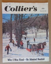 COLLIER'S magazine March 18 1950-WINTER SAP GATHERING-Lowell Hess-COKE AD-Chevy