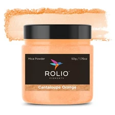 ROLIO Mica Powder Cantaloupe Orange 50g - For Epoxy Resin, Candle, Cosmetics