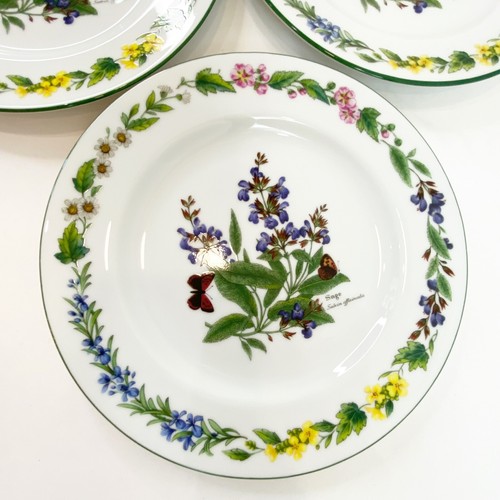 Royal Worcester Kräuter Salat Dessert Teller grüner Rand 5er Set Vintage Versand lesen - Bild 6 von 13