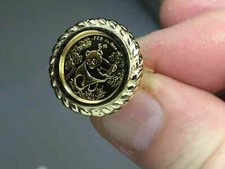 14K Yellow Gold Plated CHINESE PANDA BEAR COIN Beauty Vintage Wedding Gold Ring
