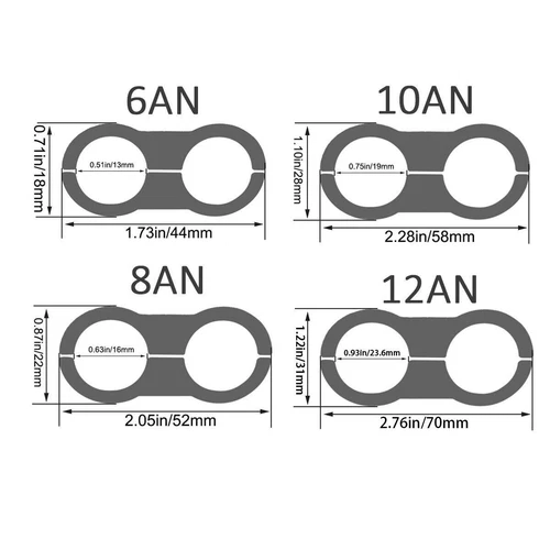 Kit de línea de combustible trenzado de nailon 4AN-6AN-8AN-10AN Kit de accesorios de extremo de manguera de gas/combustible de 20 pies - Imagen 8 de 17