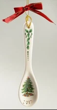 2017 Spode CHRISTMAS TREE Porcelain Spoon Hanging Ornament New Box - Ships Today