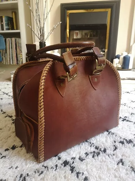 Brown leather Kate Moss at Topshop bowling bag eBay