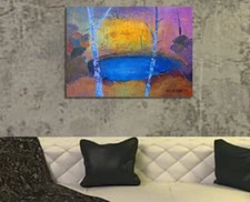 Original 26” X 38” ,Acrylic, Signed, Abstract