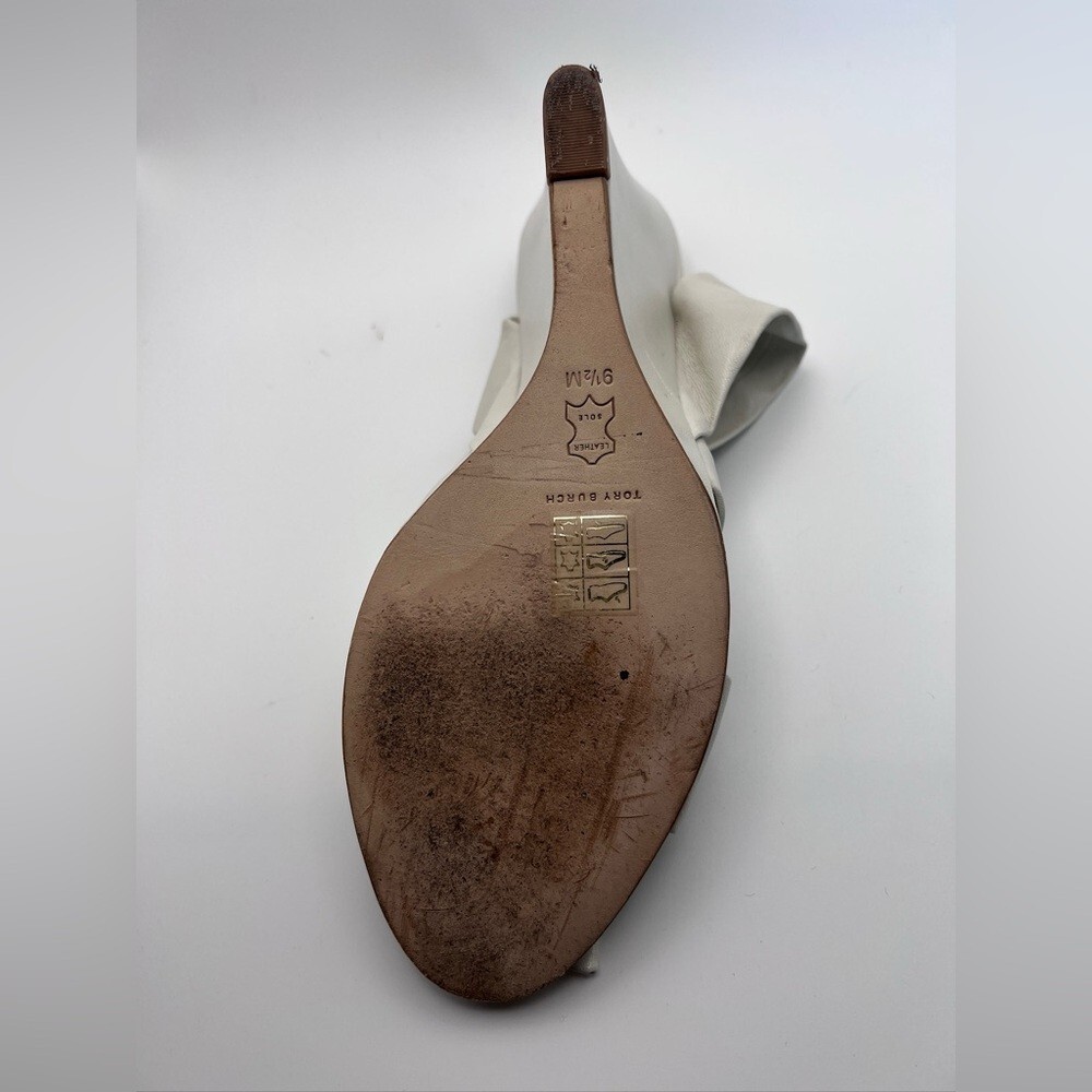 Tory Burch wedge white 9.5 resort summer party wedding bachelorette thumbnail 6