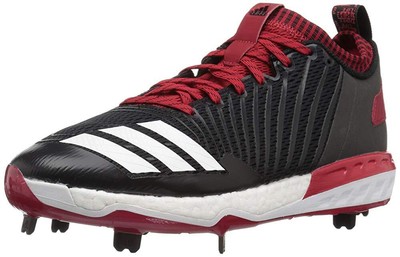 Adidas Mens Boost Icon 3 Baseball Shoes Size-8.5 Color-Black/White/Power Red