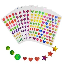 JIXZEN 3420Pcs Small Stickers for Kids 60 Sheets Holographic Glitter Colorful...