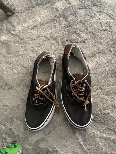 Vans Off The Wall 721356 Braun Canvas Skateschuhe Spitze Niedrig Herren Größe 10,5