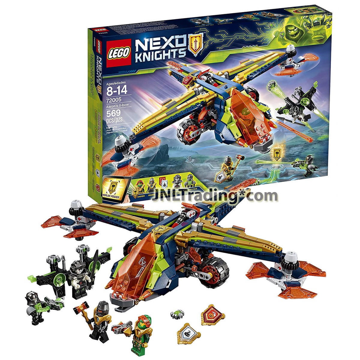 Year 2018 Lego Nexo Knights 72005 AARON'S X-BOW with Robin, VanByter,  CyberByter